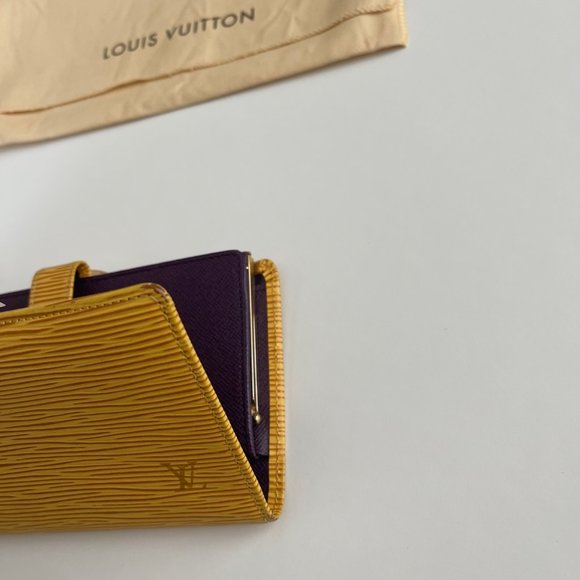 ** Vintage ** Louis Vuttion Epi French Purse Leather Wallet Yellow - Picture 7 of 16